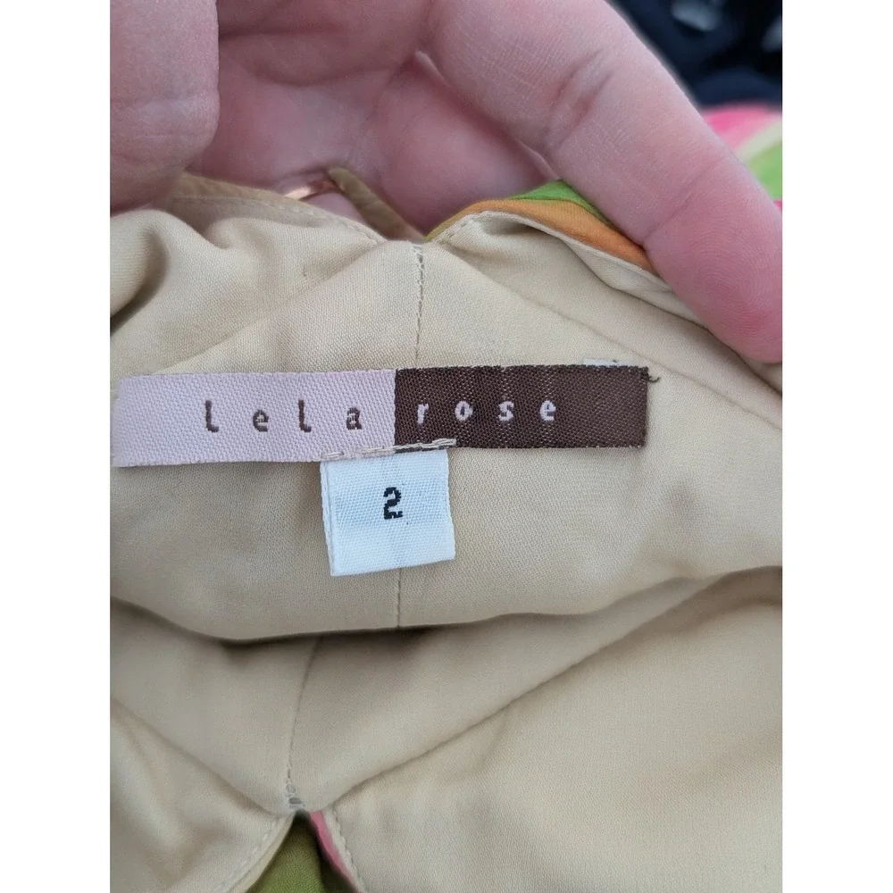 Vintage Abstract Watercolor Ruched Prom Cocktail Dress Pink Whimsy Fairy Bold 2 - Picture 7 of 8